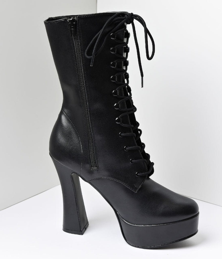 lace up faux leather boots