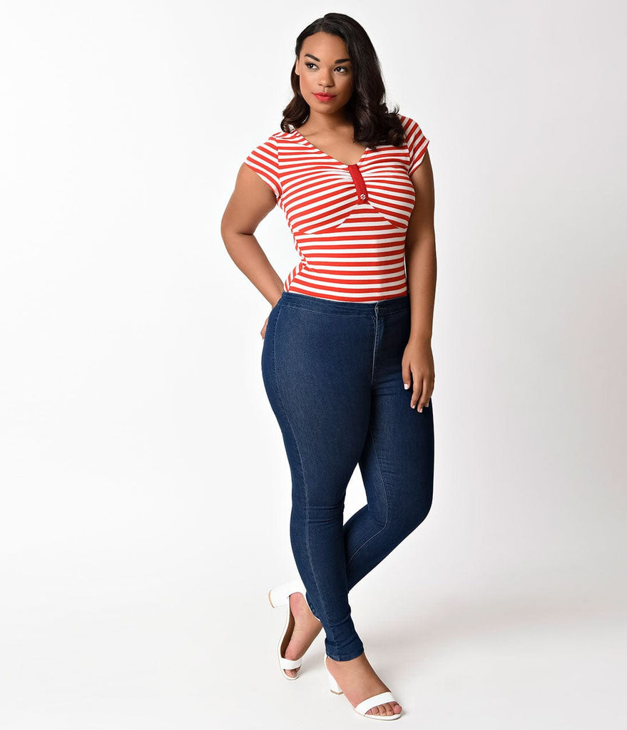 vintage america blues plus size high rise skinny jean