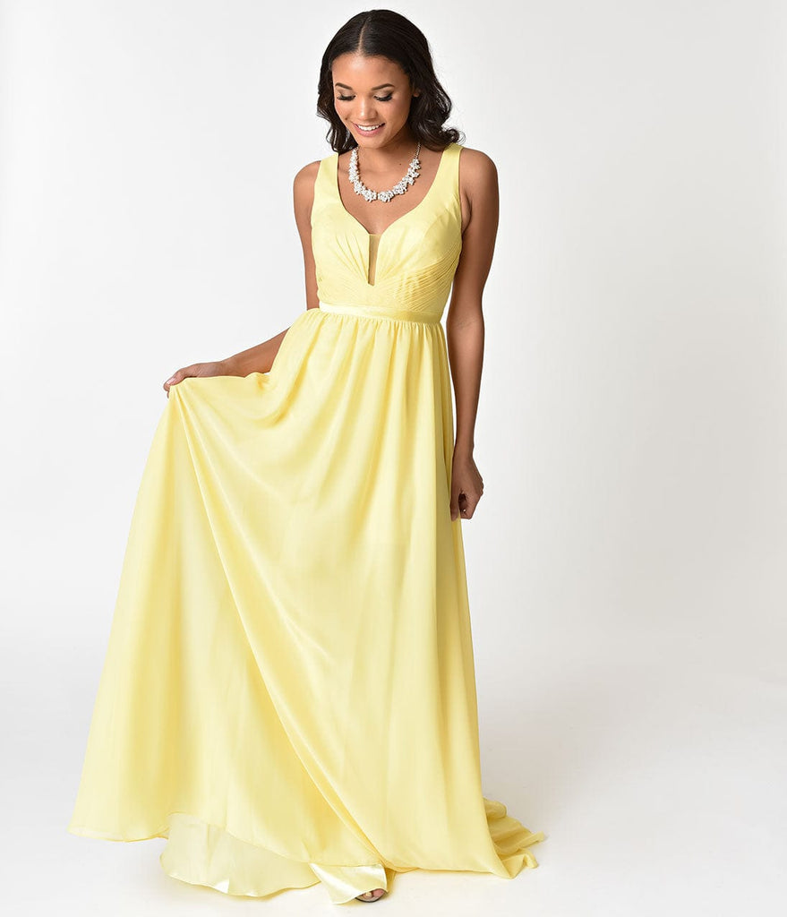 Deep yellow bridesmaid dresses