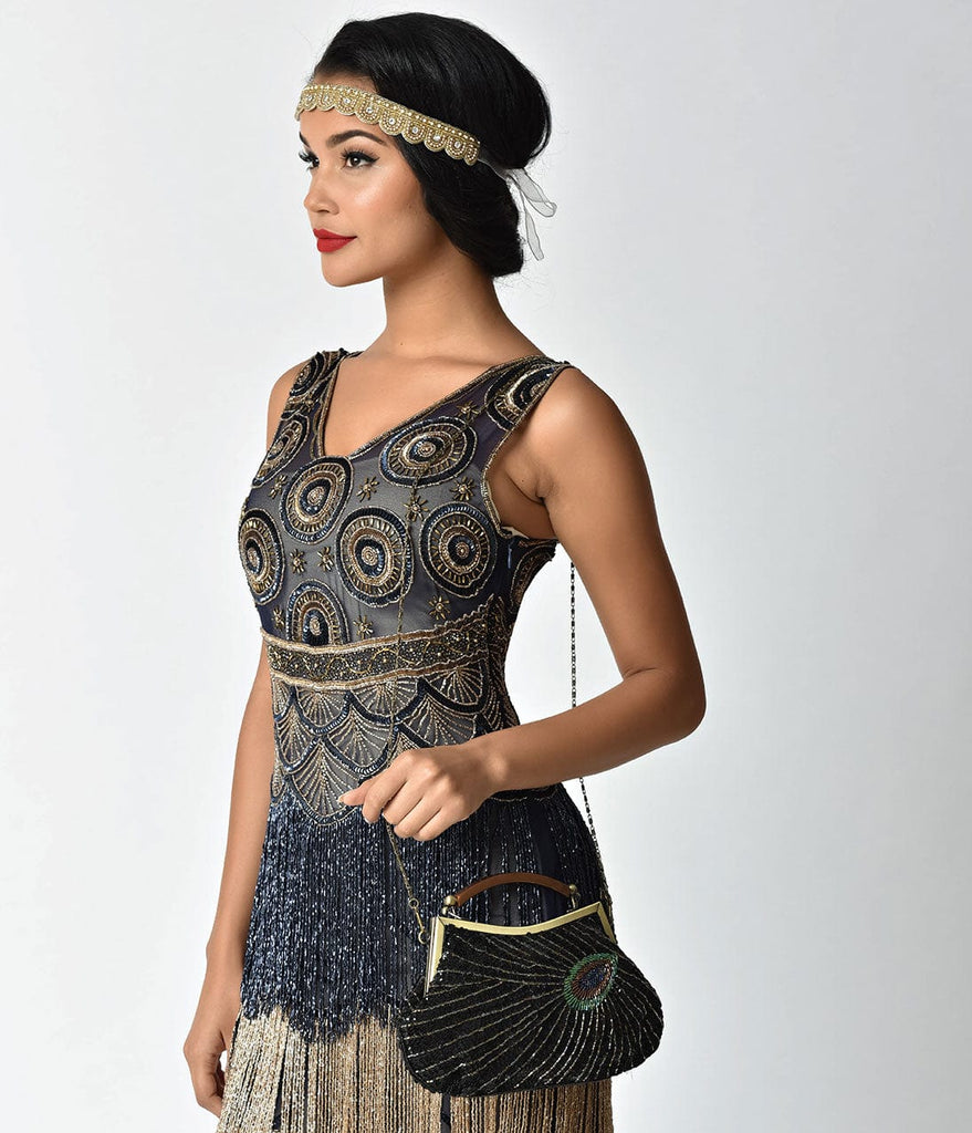 peacock 1920s dress