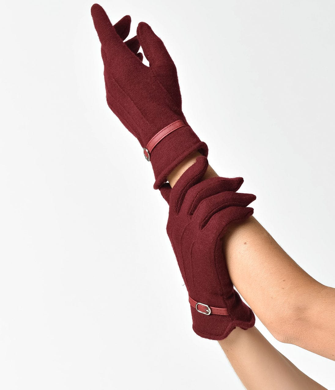 burgundy opera gloves