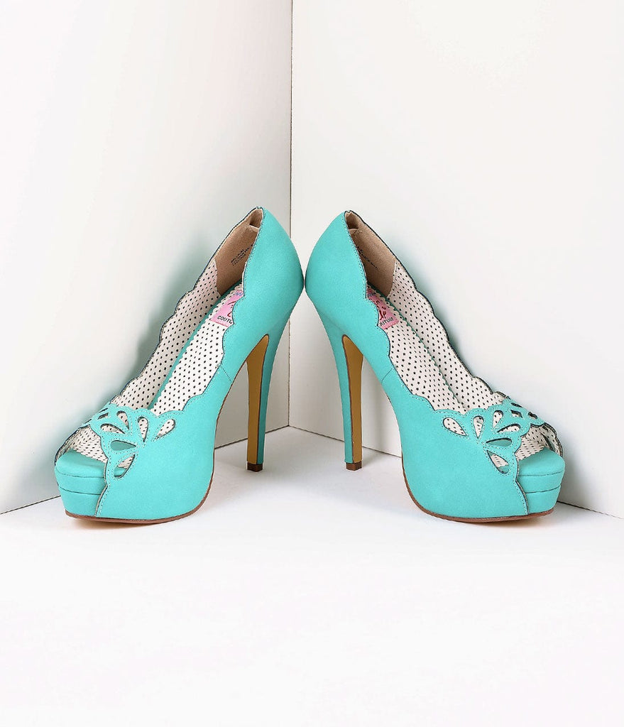 teal open toe heels