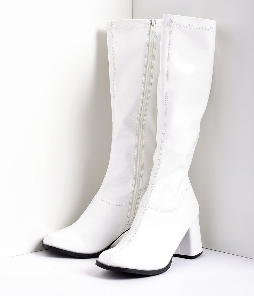 white gogo boots uk