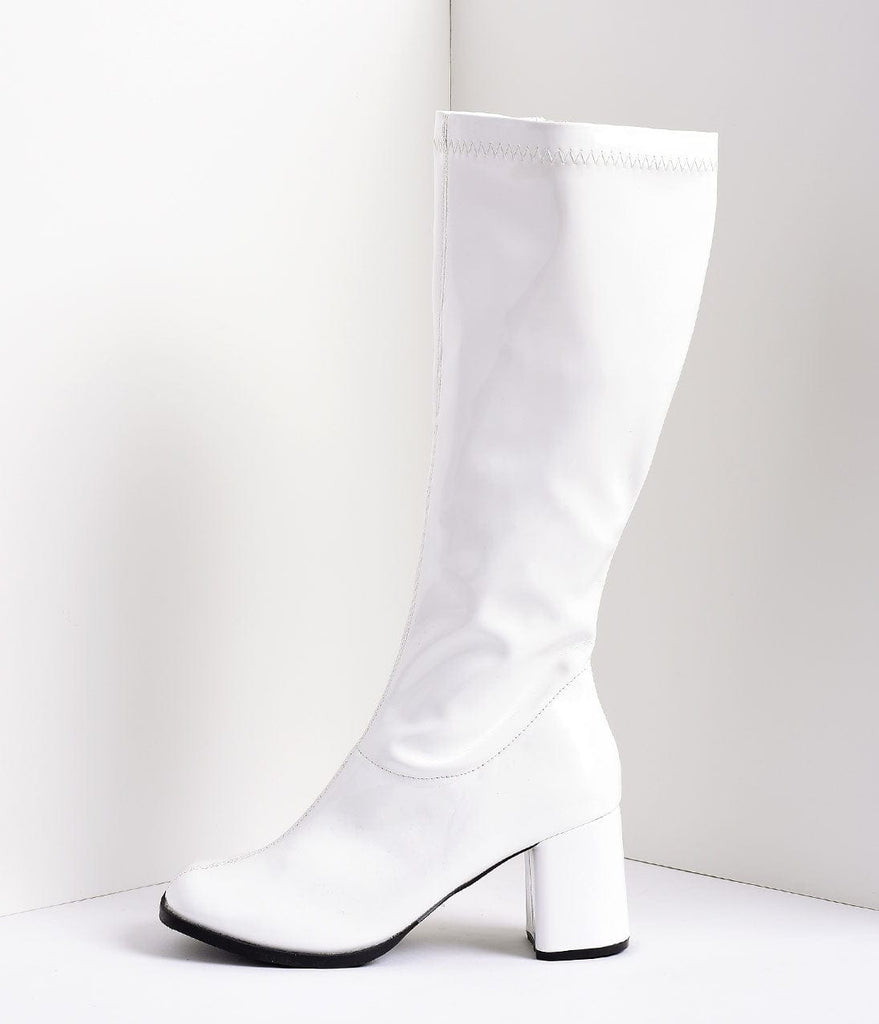 60s style white boots