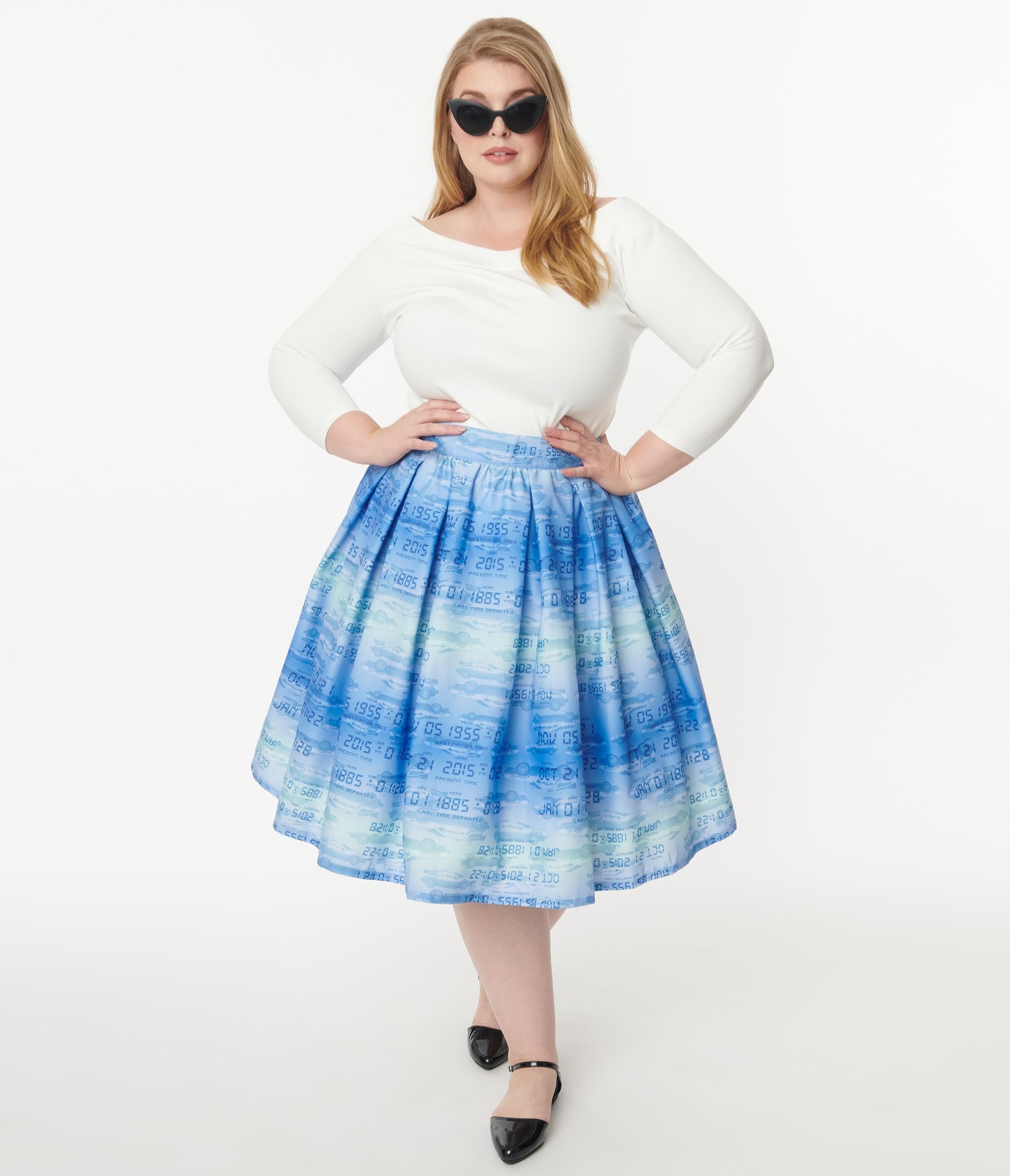 

Back To The Future X Unique Vintage Plus Size Time Circuits Swing Skirt