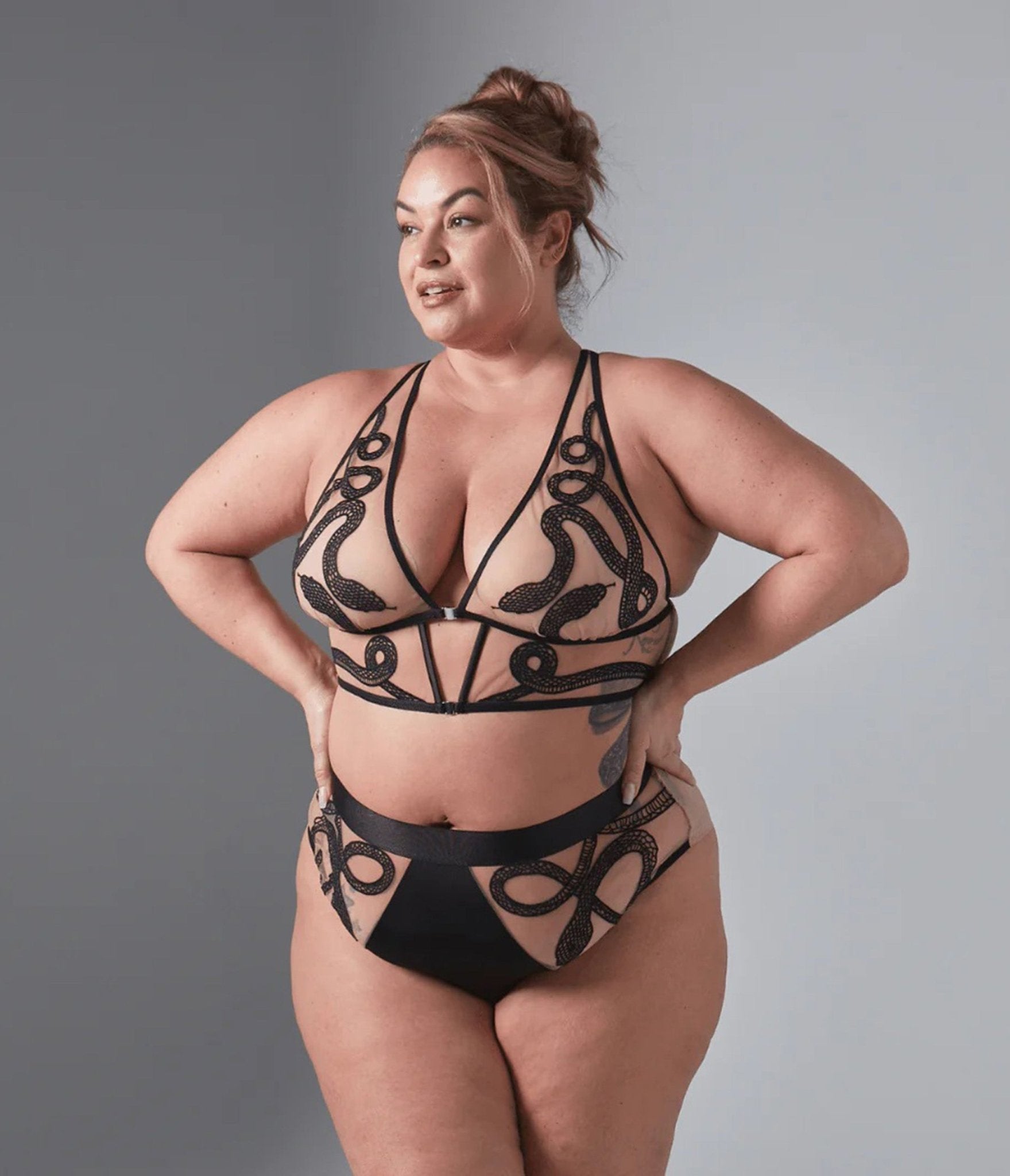 

Black & Butterscotch Medusa Bikini