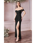 Corset Waistline Fitted Lace-Up Draped Slit Satin Off the Shoulder Sheath Ball Gown Sheath Dress/Prom Dress