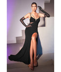 Sophisticated Floor Length Slit Sheer Back Zipper Open-Back Cutout Fitted Illusion Scoop Neck Mermaid Evening Dress with a Brush/Sweep Train
