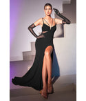 Sophisticated Scoop Neck Illusion Back Zipper Fitted Sheer Open-Back Cutout Slit Mermaid Floor Length Evening Dress with a Brush/Sweep Train