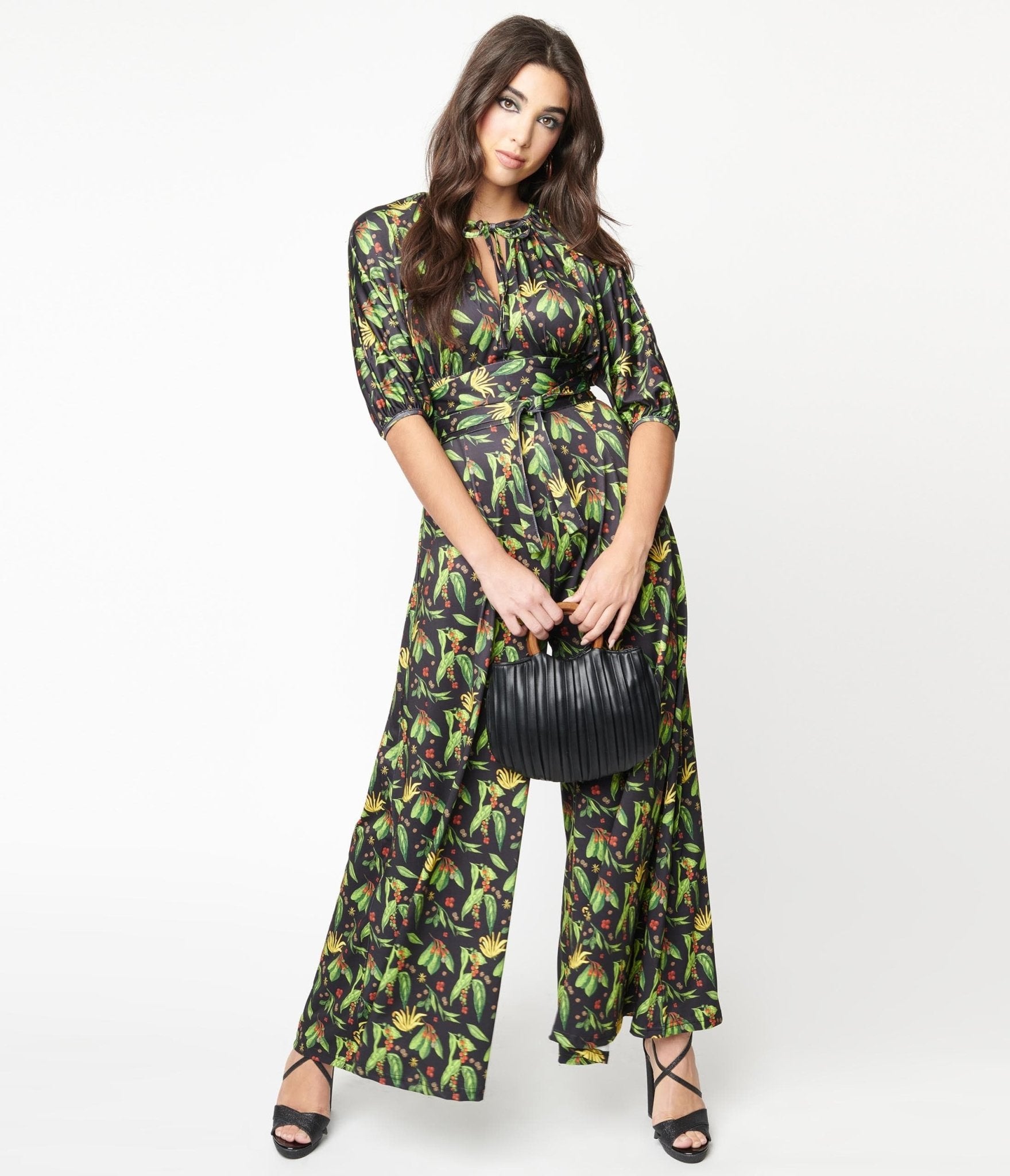 

Black & Green Herbs Sojourn Jumpsuit