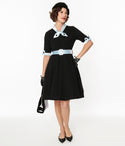 Belted Crepe Collared Dress