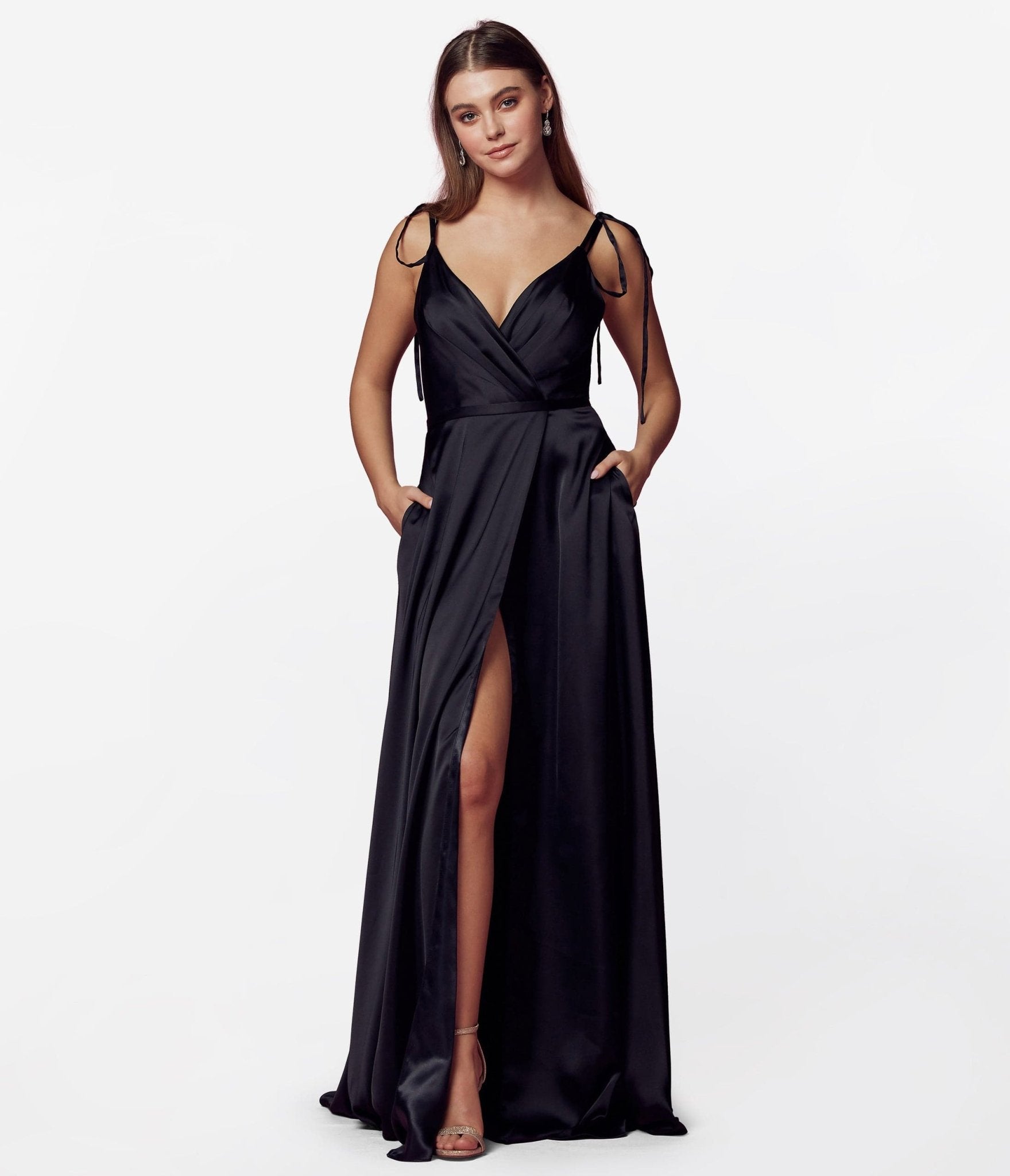 

Black Liquid Satin Prom Dress