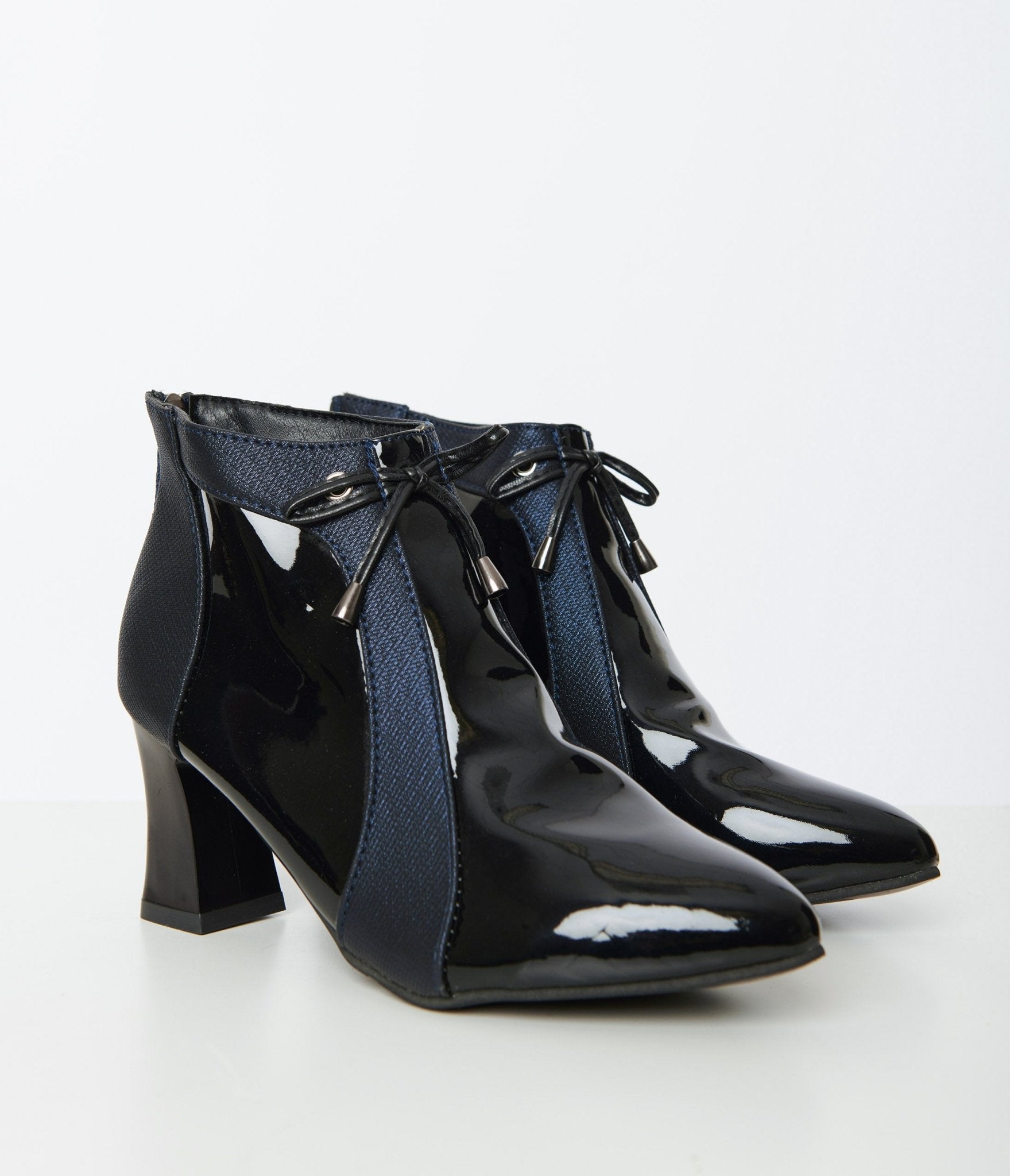 

Black Patent Leatherette Pointed Toe Booties