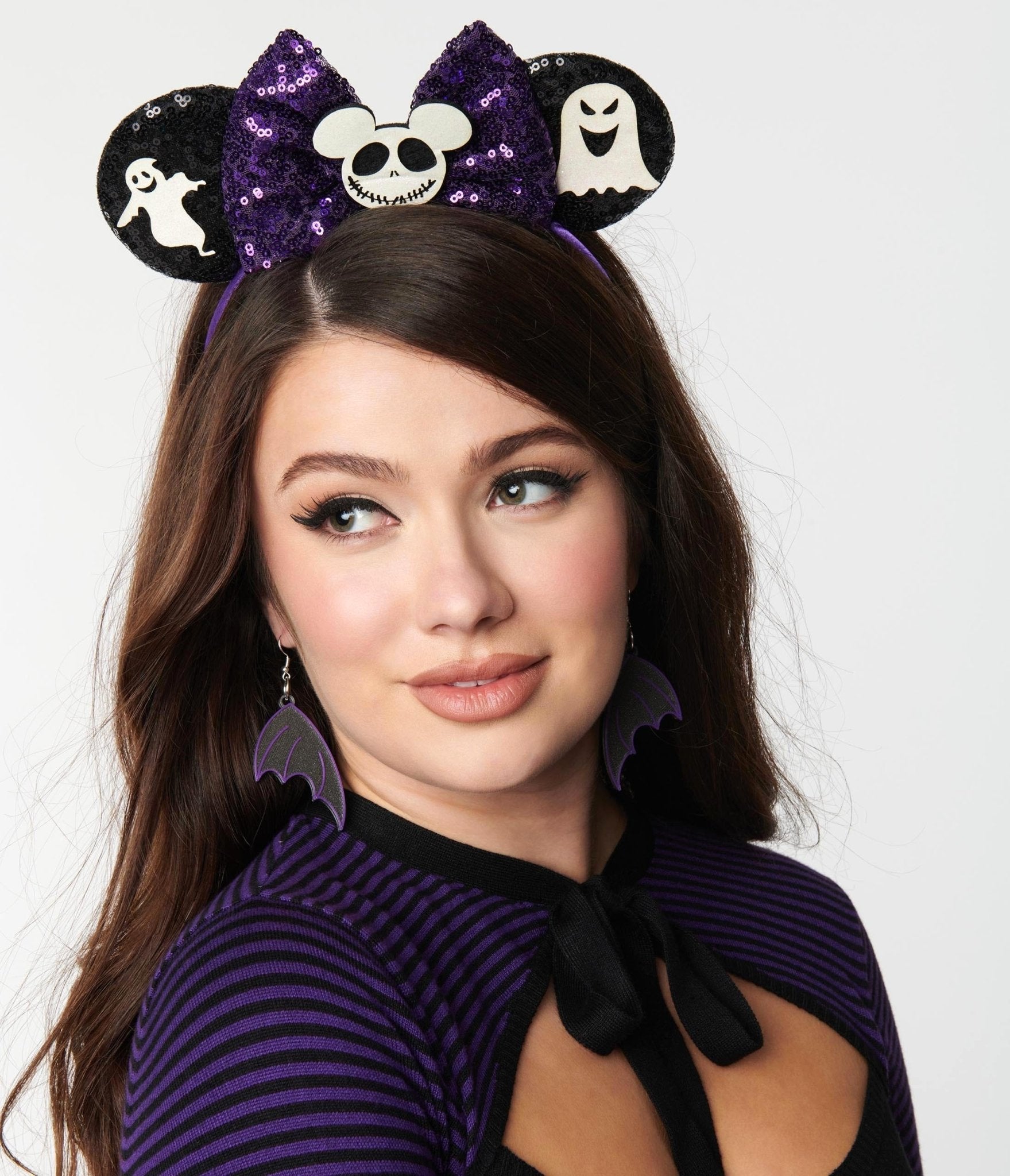 

Black & Purple Sequin Ghost Mouse Ears