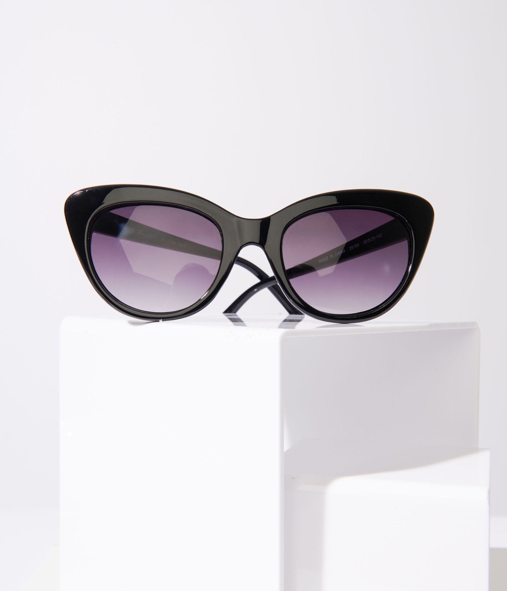 

Black & Purple Tint Rounded Cat Eye Sunglasses