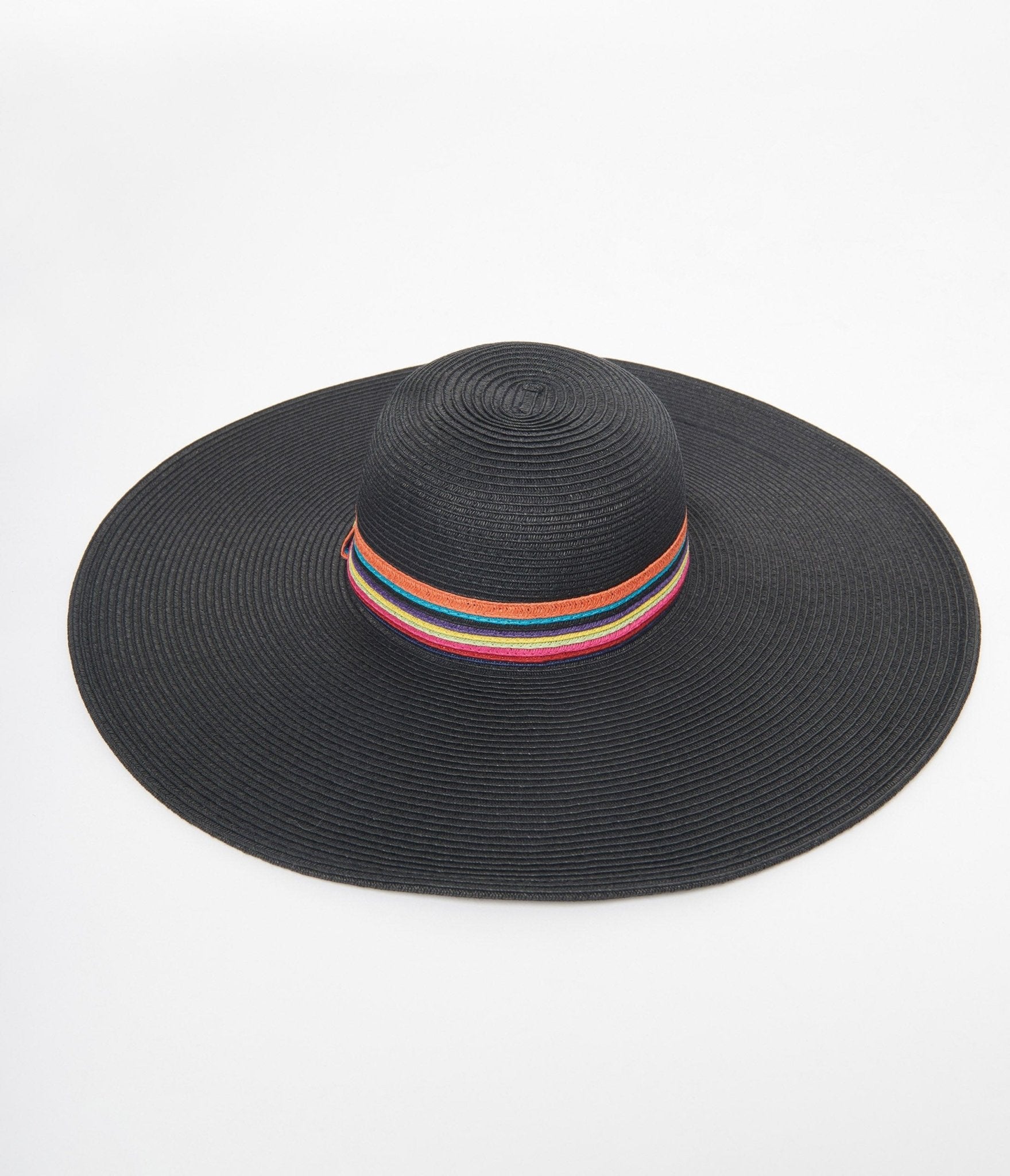 

Black & Rainbow Ribbon Sun Hat
