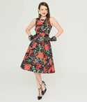 Swing-Skirt Cotton General Print Dress by Lady Vintage Wholesale