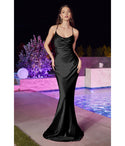 Satin Fitted Cowl Neck Bridesmaid Dress