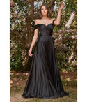 A-line Slit Gathered Off the Shoulder Satin Sweetheart Bridesmaid Dress