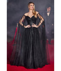 Sophisticated A-line Floor Length Sweetheart Sequined Sheer Open-Back Off the Shoulder Prom Dress with a Brush/Sweep Train