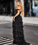 Sweetheart Tiered Sequined Slit Evening Dress/Prom Dress by Jovani