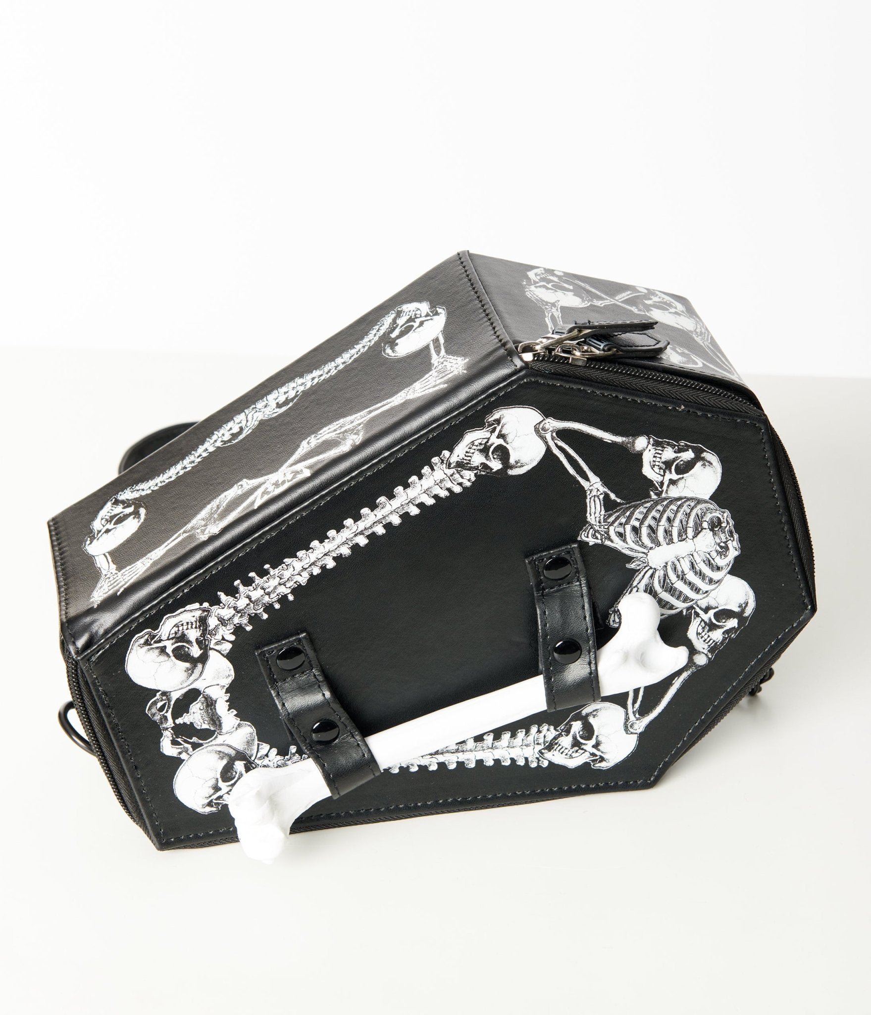 

Black Skeleton Coffin Handbag