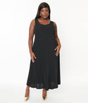 Scoop Neck Stretchy Sleeveless Maxi Dress