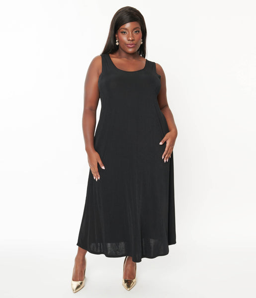 Scoop Neck Sleeveless Stretchy Maxi Dress