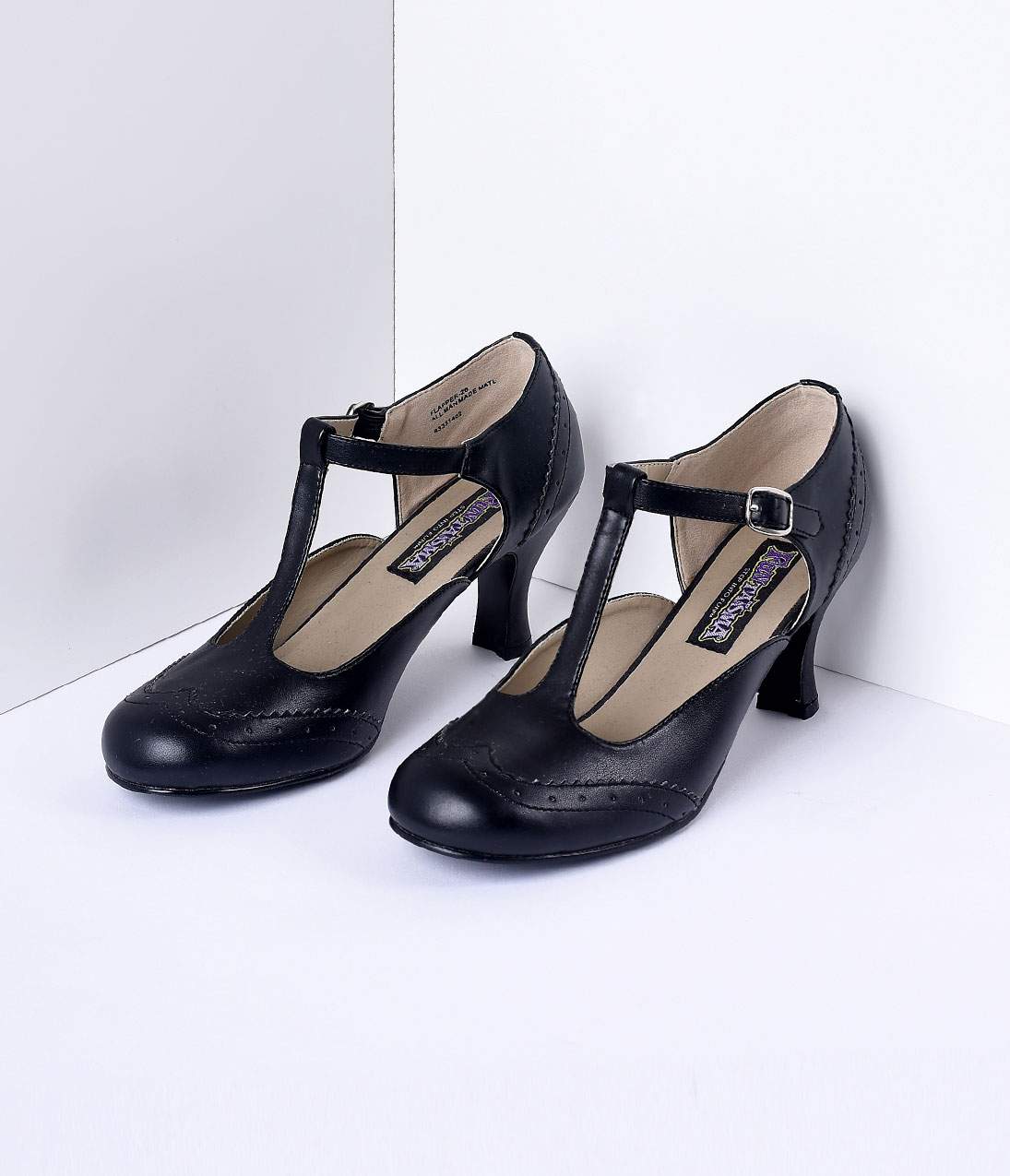 Image of 1920s Black T-Strap Mary Jane Heels