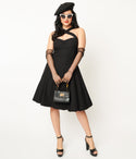 Sophisticated Swing-Skirt Pocketed Sweetheart Dress