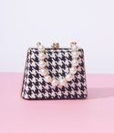 Black & Houndstooth Pearl Mini Handbag