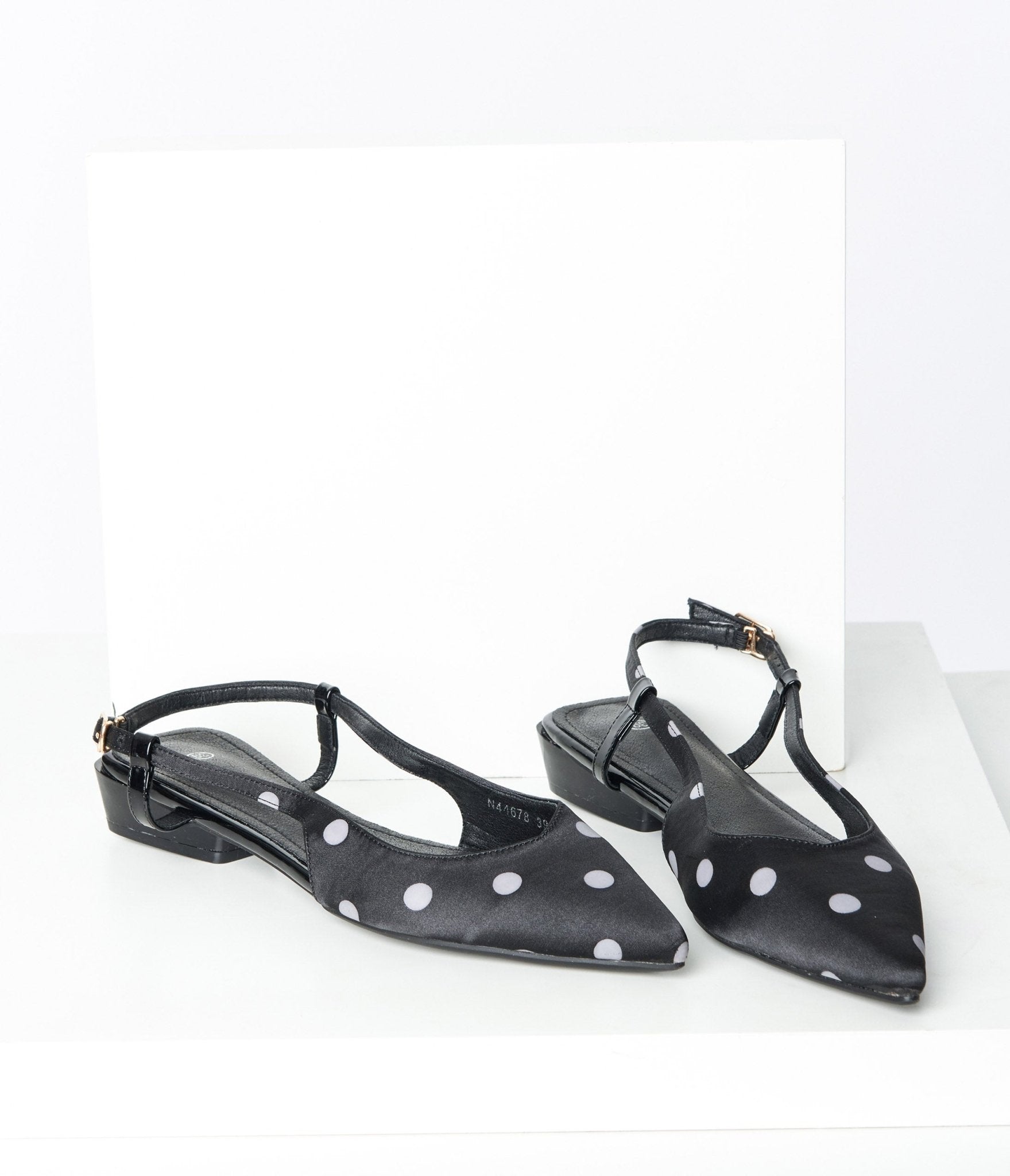 

Black & White Polka Dot Slingback Flats