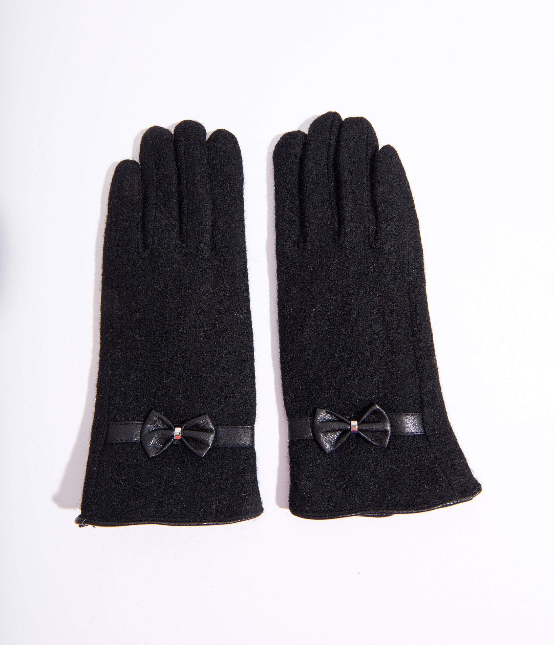 

Black Wool Texting Gloves