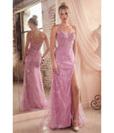 Sheath Beaded Slit Sequined Illusion Fitted Scoop Neck Sleeveless Sheath Dress/Evening Dress/Prom Dress
