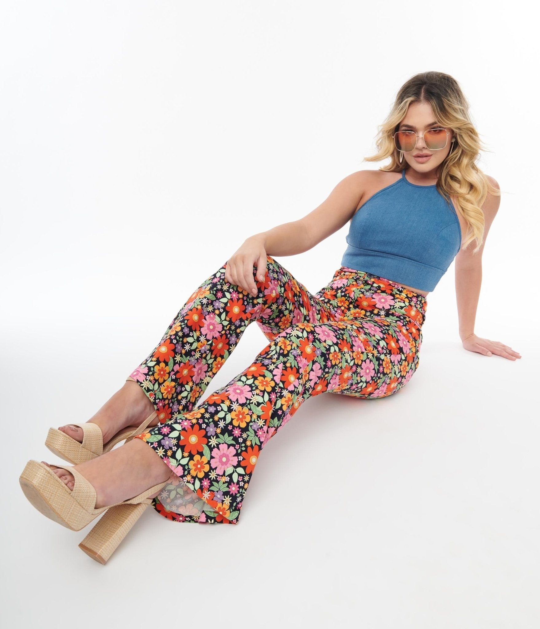 

Bright & Beautiful Paradise Blooms Donna Flare Pants