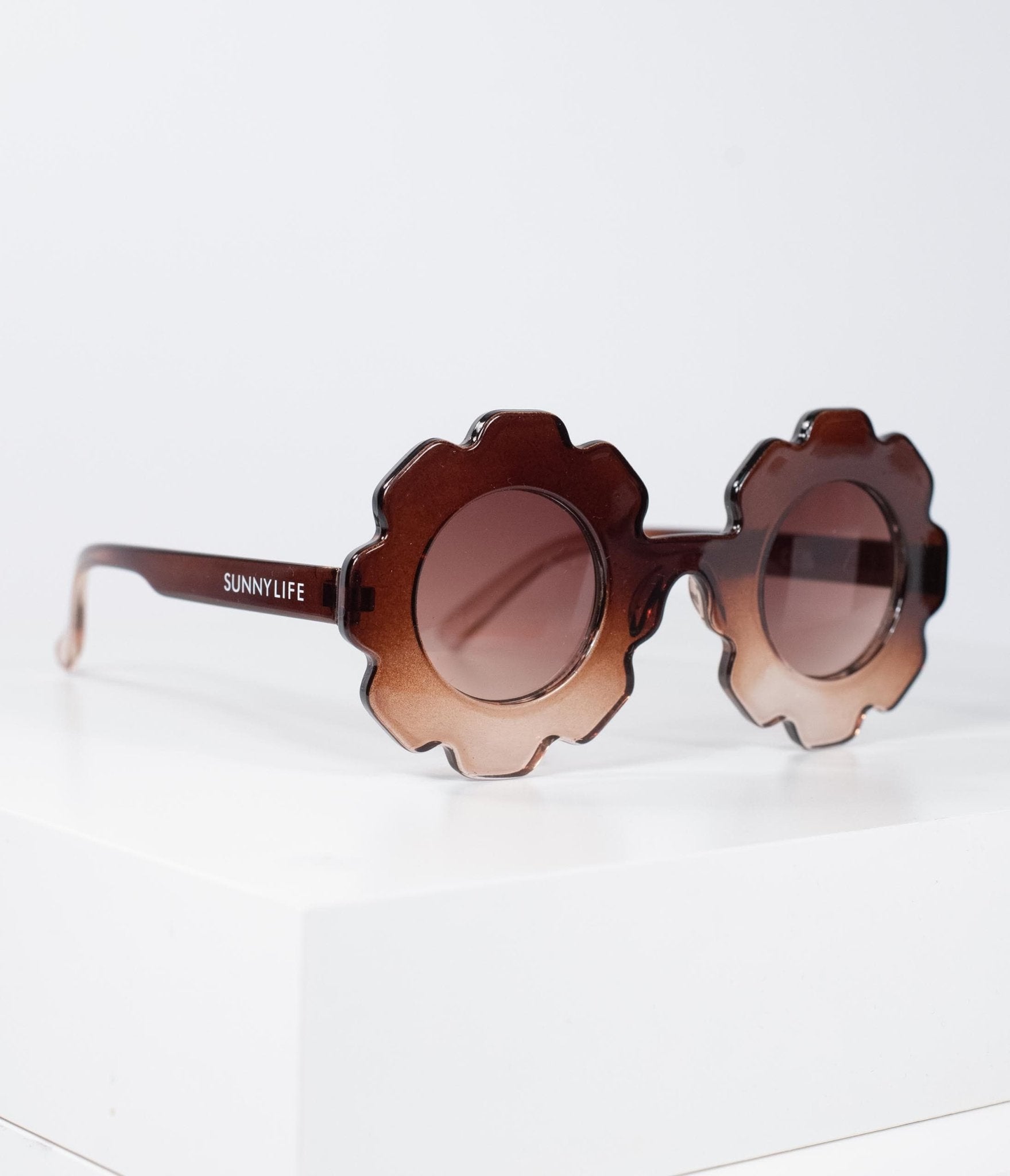 

1970S Brown Ombre Daisy Summer Sunglasses