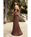 Floor Length Sweetheart Fitted Slit Ruched Draped Satin Off the Shoulder Bridesmaid Dress