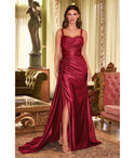 Sleeveless Sequined Ruched Pleated Slit Fitted Applique Scoop Neck Corset Waistline Evening Dress with a Brush/Sweep Train