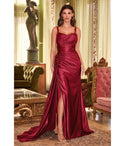 Ruched Pleated Slit Sequined Applique Fitted Sleeveless Scoop Neck Corset Waistline Evening Dress with a Brush/Sweep Train