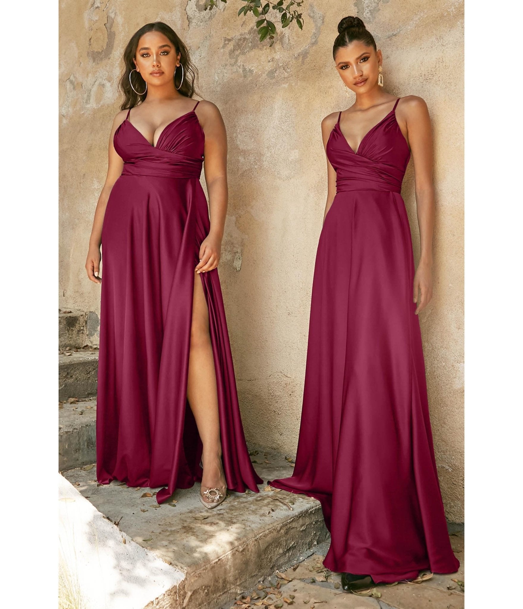 

Cinderella Divine Burgundy Sweetheart Satin Enchanted Bridesmaid Dress