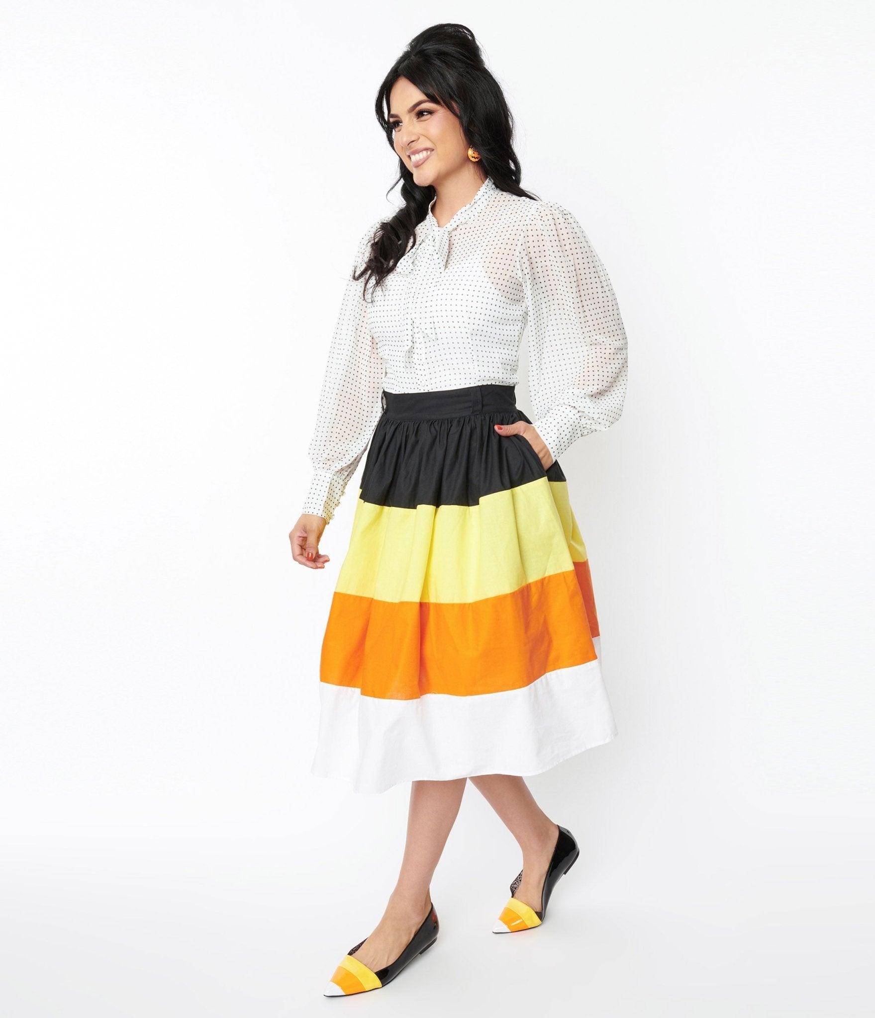 

Candy Corn Stripe Swing Skirt