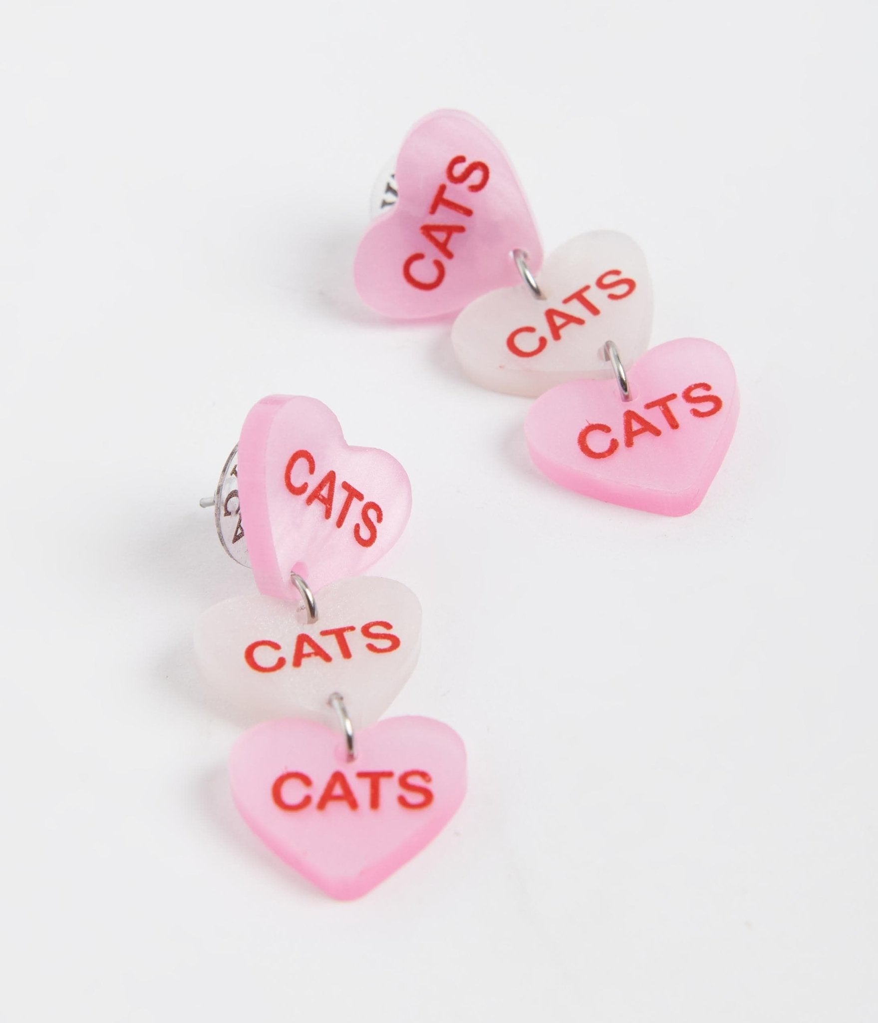 

Cats Candy Heart Earrings