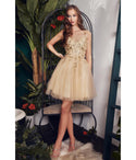 Short Floral Print Tulle Glittering Sweetheart Homecoming Dress With Rhinestones