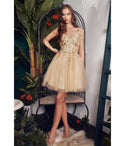 Short Floral Print Glittering Sweetheart Tulle Homecoming Dress With Rhinestones