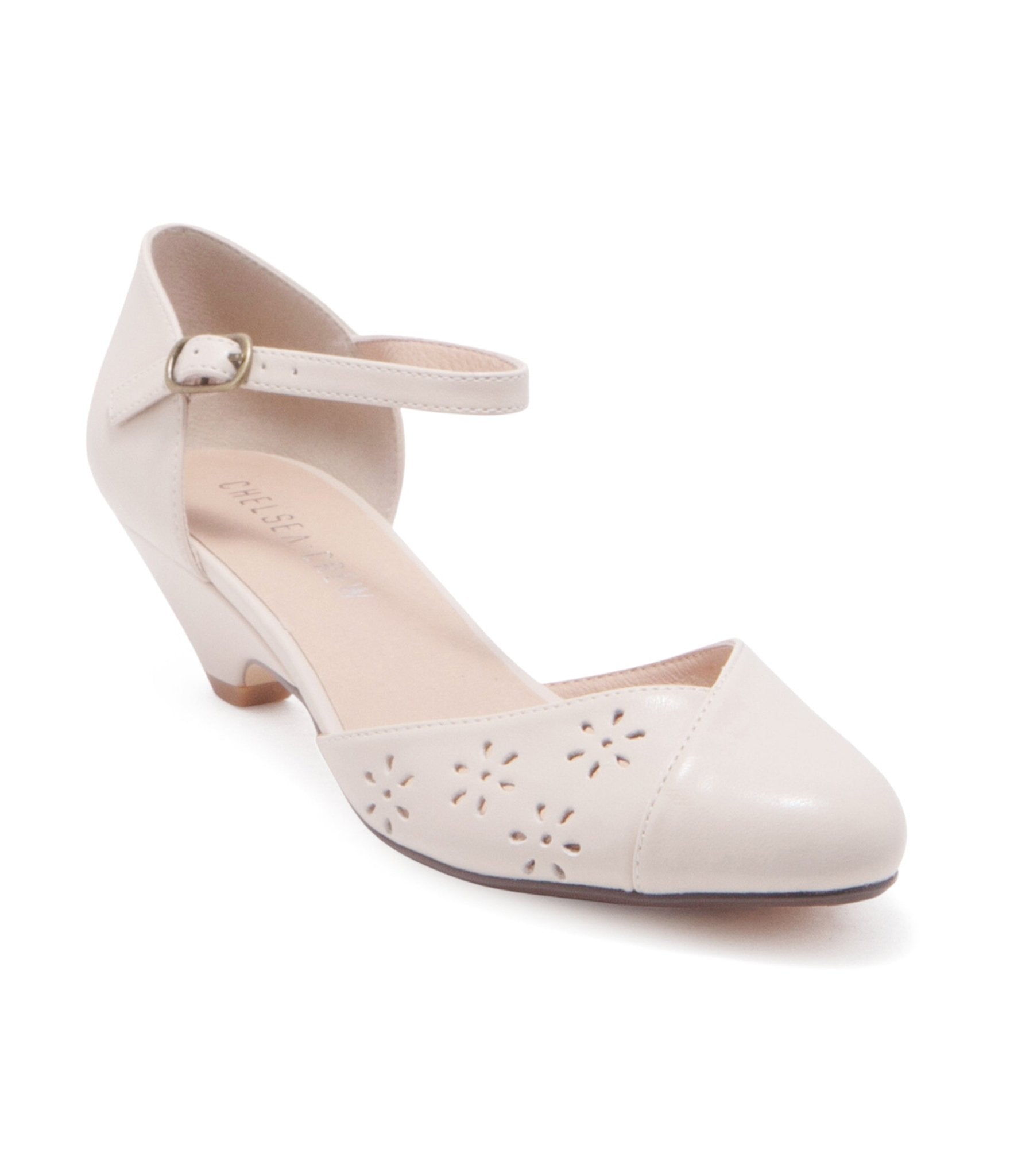 

Chelsea Crew 1930S Bone Leatherette Eyelet Percy Heels