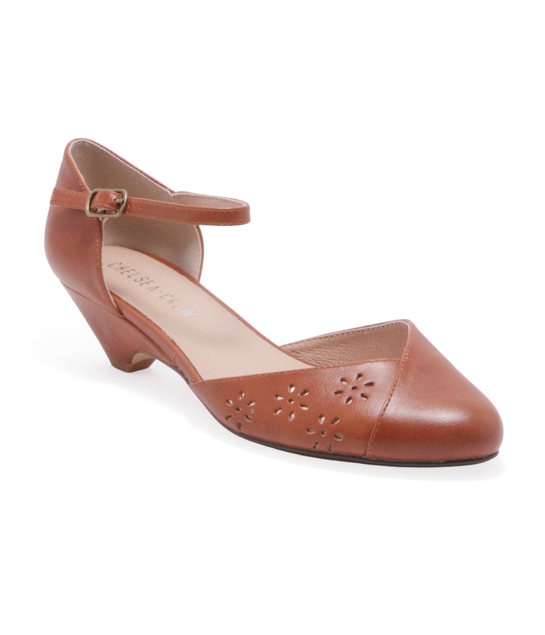 

Chelsea Crew 1930S Rust Leatherette Eyelet Percy Heels