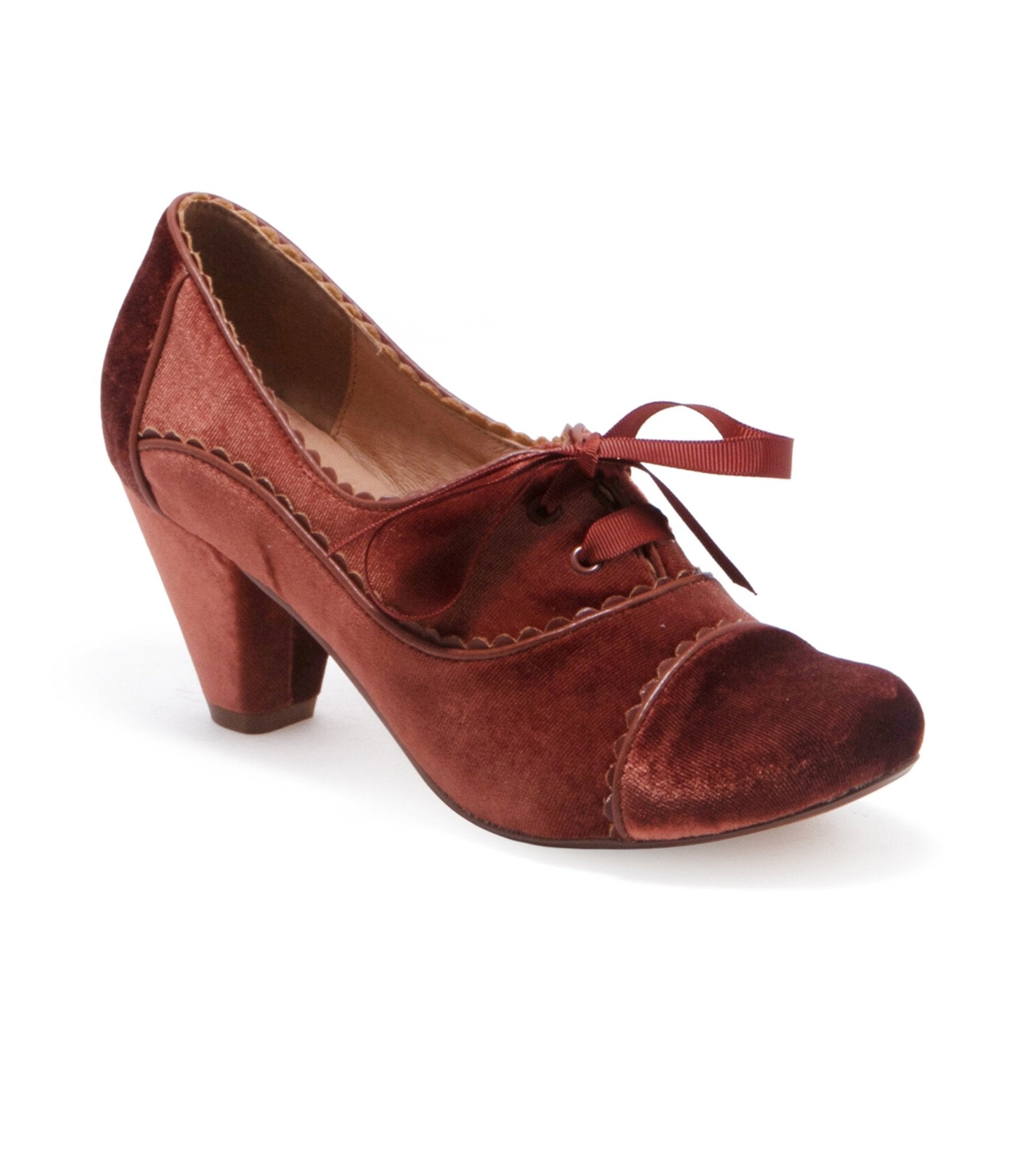 

Chelsea Crew 1930S Rust Velvet Oxford Madison Heels