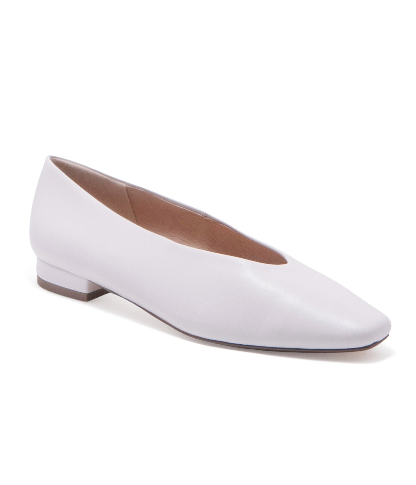 

Chelsea Crew White Leather Slick Flats