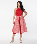 Collectif Gingham Skirted Midge Jumpsuit Set