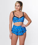 Corpse Bride X & Flying Skulls Ruffle Swim Bottom